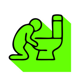 Nausea Line Icon Pictograph Vomiting Person