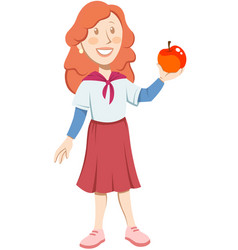 Girl Holding Apple