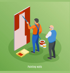 Painting Walls Isometric Background