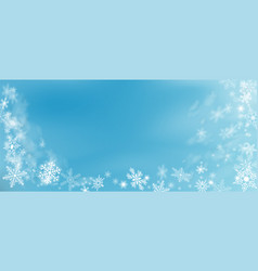 Blue Snowflake Background Banner White