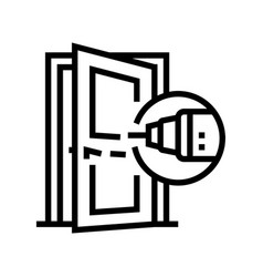 Door Repair Line Icon