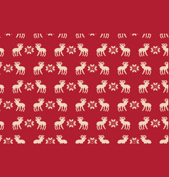 Seamless Pattern Christmas Reindeer Pixel Art