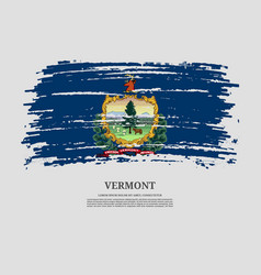 Vermont Flag With Brush Stroke Effect