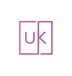 Creative Initial Letter Uk Square Logo Design