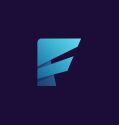 F Letter Logo Folded Paper Style