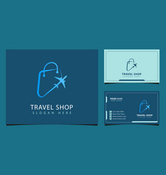 Travel Shop Plane And Bag Logo Combine