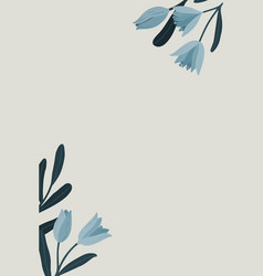 Blue Botanical Copy Space On A Gray Background