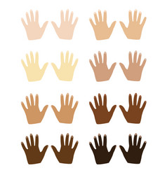 Human Hand With Different Skin Tone Color From