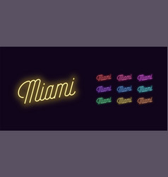 Neon Lettering Miami Name Glowing Text