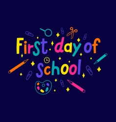 Hand Drawn First Day At School Template