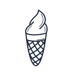 Ice Cream Cone Hand Drawn Icon Or Logo