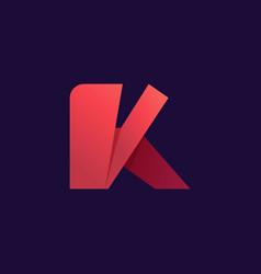 K Letter Logo Folded Paper Style