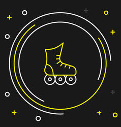 Line Roller Skate Icon Isolated On Black