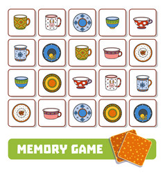 Memory Game For Children Cards With Plates