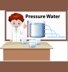 Scientist Boy Explaining Pressure Water