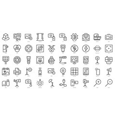 Set Of Thin Line Photography Icons