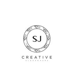 Sj Initial Letter Flower Logo Template Premium Art