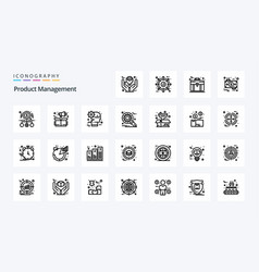 25 Product Management Line Icon Pack