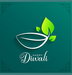 Elegant Green Eco Diwali Wishes Card