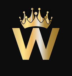 Letter W Crown Logo Template Royal Crown Logotype