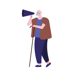 Old Man With Megaphone Protesting