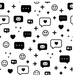 Seamless Pattern With Emoji Smiles Messages