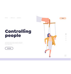 Controlling People Concept For Landing Page