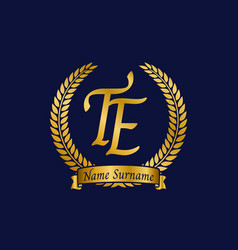 Initial Letter T And E Te Monogram Logo Design