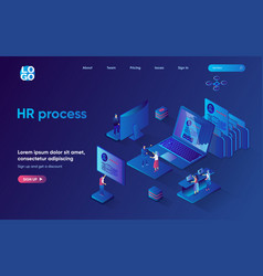 Hr Process Concept 3d Isometric Web Landing Page