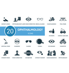 Ophthalmology Set Creative Icons Contact Lenses