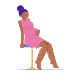 Pregnant Dark-skinned Woman With Swollen Legs