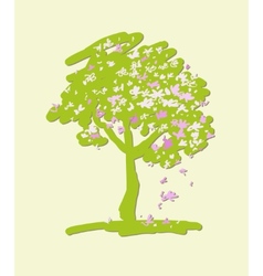 Stylized Flowering Crabapple Tree