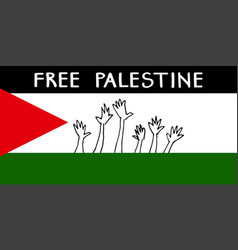 Drawing On The Flag Of Freedom Palestine