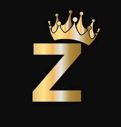 Letter Z Crown Logo Template Royal Crown Logotype