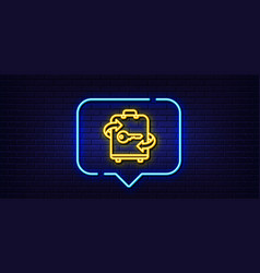 Luggage Room Line Icon Baggage Locker Sign Neon