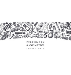 Perfumery And Cosmetics Ingredients Banner Flower