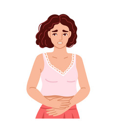 Woman Suffering From Acute Abdominal Pain