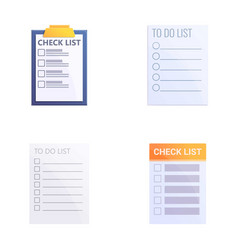 Check List Icons Set Cartoon Daily