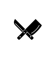 Crossed Chef Knife Butcher Tools Flat Icon