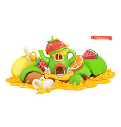 Fairytale House Sweet Fruits 3d Cartoon