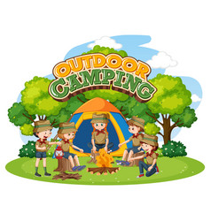 Camping Kids With Outdoor Camping Text