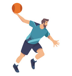 Man Player Basketball With Ball