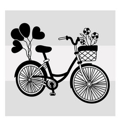 Retro Bicycle Svg Flowers Svg Silhouette Bike