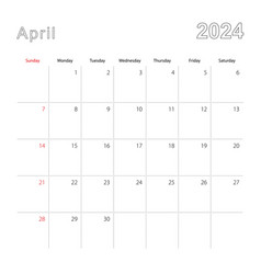 Simple Wall Calendar For April 2024 With Dotted