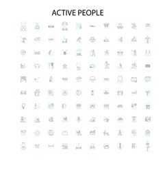 Active People Icons Signs Outline Symbols