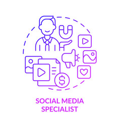 Social Media Specialist Purple Gradient Concept