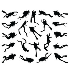 Divers Black Silhouettes Digital