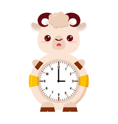 Children Round Mechanical Watch With A Lamb