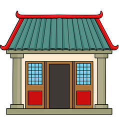 Chinese Temple Cartoon Colored Clipart