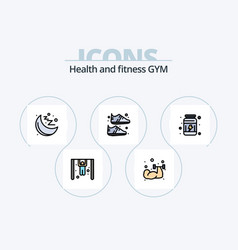 Gym Line Filled Icon Pack 5 Design